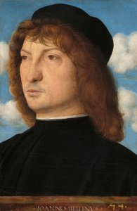 Retrato de um cavalheiro veneziano, c.1500 (óleo no painel transferido para o painel)